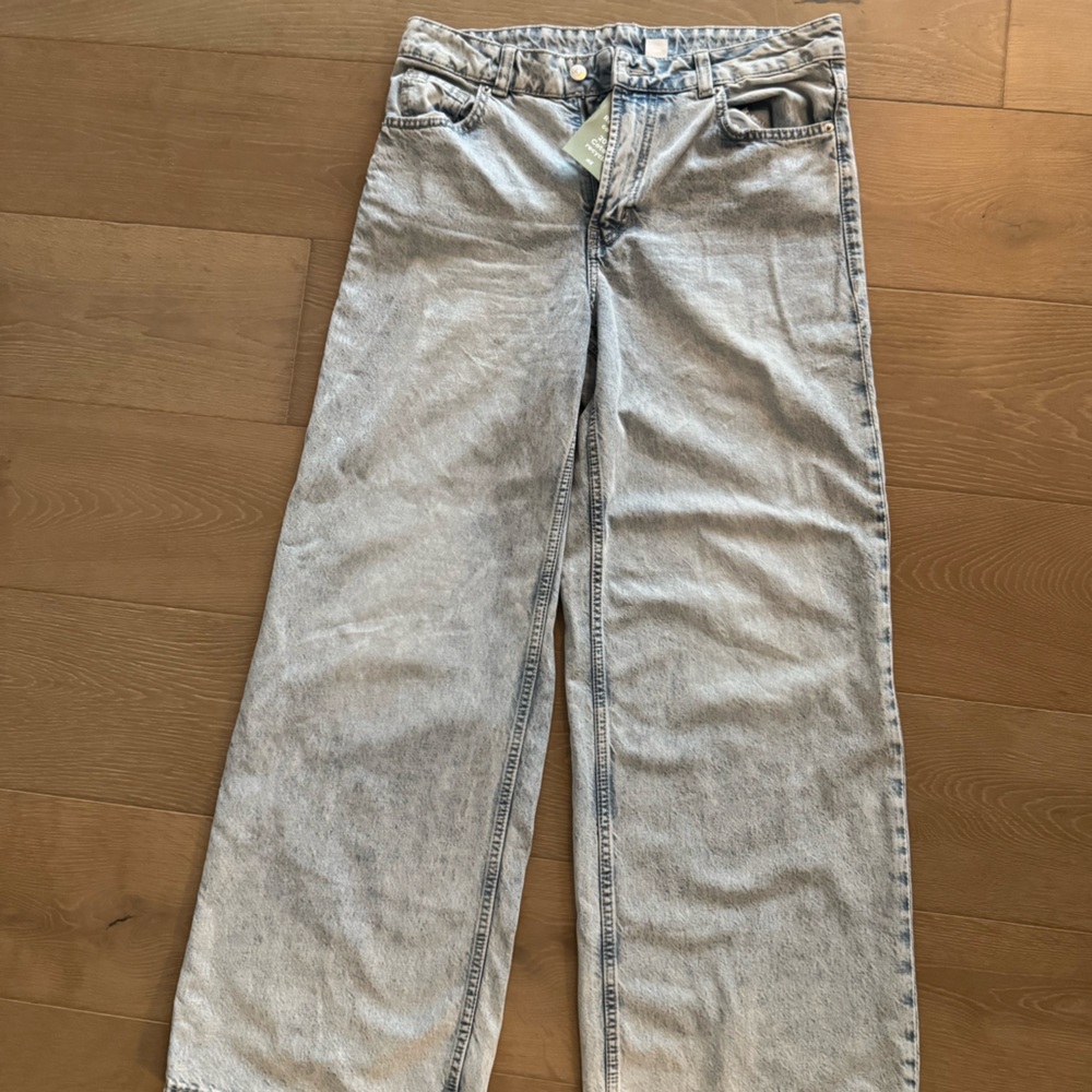H&M Denim Jeans Wide Leg relaxed baggy fit size 8